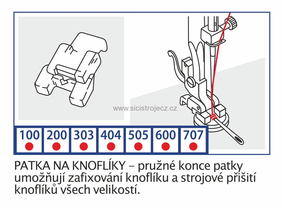 Patka pro přišívání knoflíků