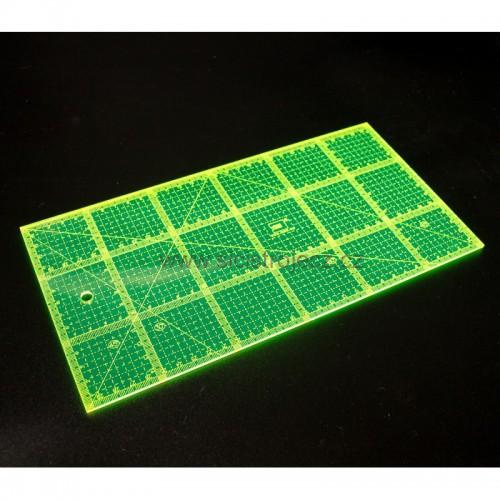 Patchworkové pravítko - 15x30 cm - fluo