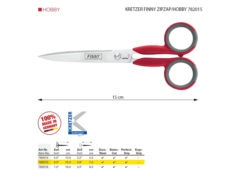 Nůžky KRETZER FINNY ZIPZAP/HOBBY 782015