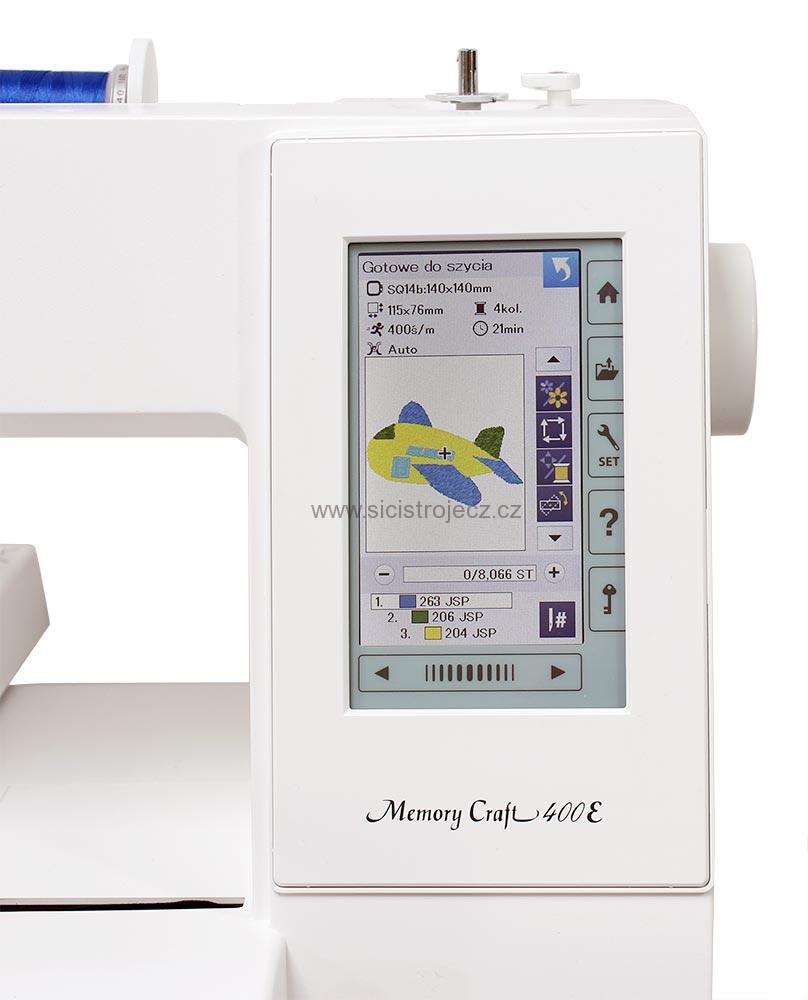 vyšívací stroj Janome MC 400 E + vyšívací sada zdarma