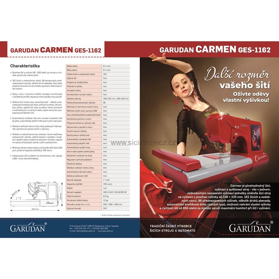 Kombinovaný šicí a vyšívací stroj Garudan CARMEN GES-1162 3 v 1