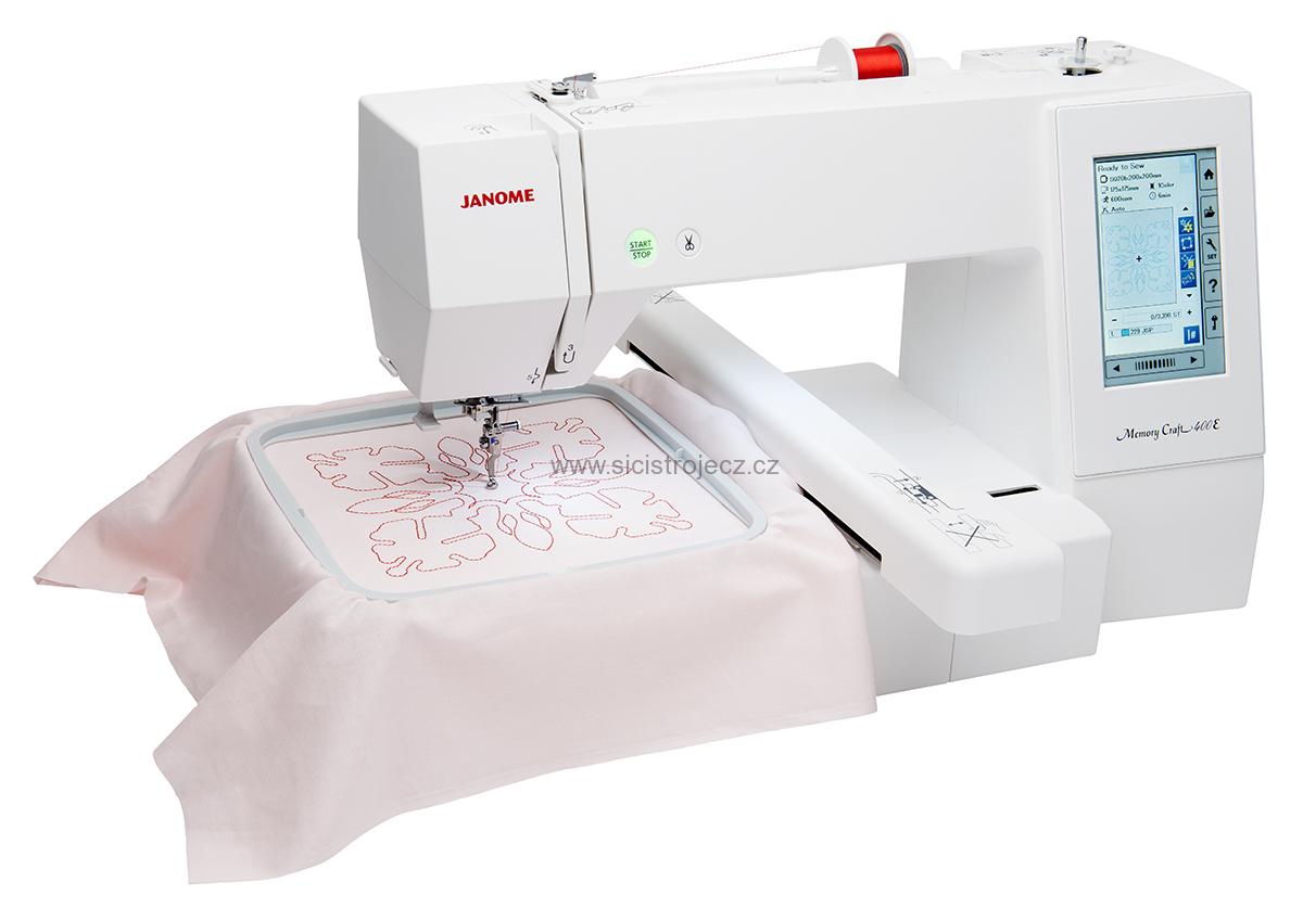 vyšívací stroj Janome MC 400 E + vyšívací sada zdarma