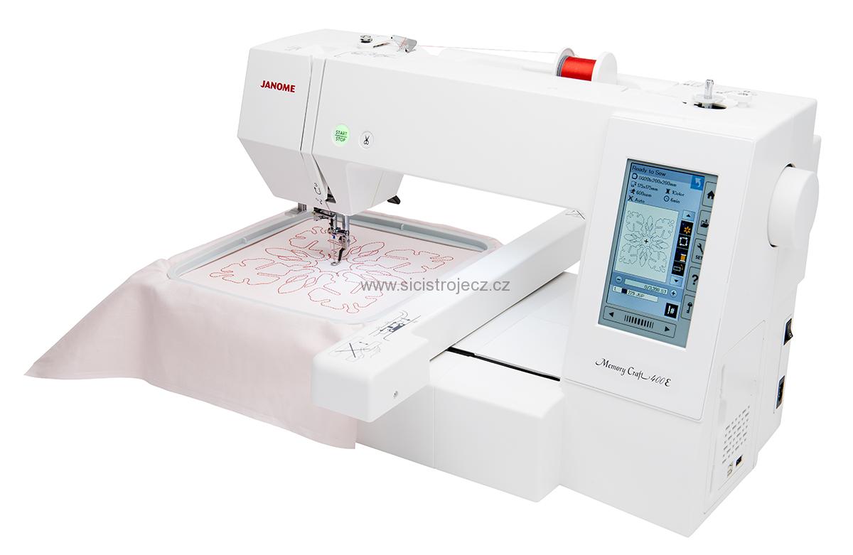 vyšívací stroj Janome MC 400 E + vyšívací sada zdarma
