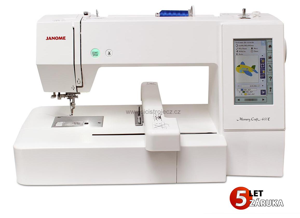 vyšívací stroj Janome MC 400 E + vyšívací sada zdarma