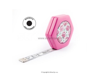 Krejčovský metr HEXAGON MAGNETIC PINK