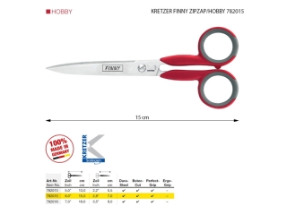 Nůžky KRETZER FINNY ZIPZAP/HOBBY 782015