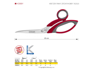 Nůžky KRETZER FINNY ZIPZAP/HOBBY 782020